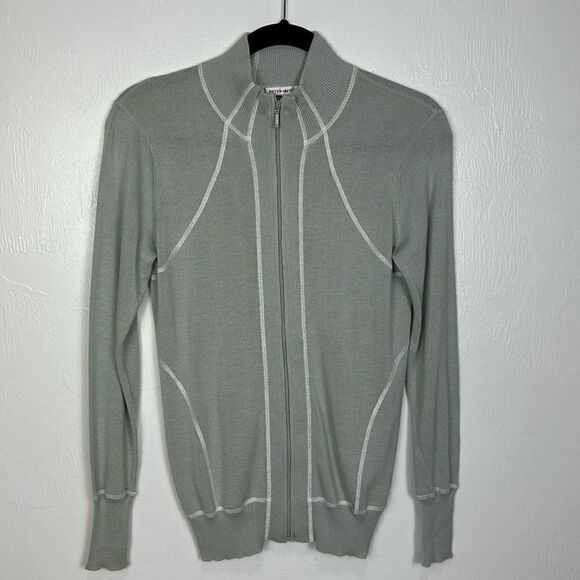 Peter Millar Jackets & Blazers - Peter Millar Element 4 Warmth Gray Viscose Blend Full Zip Jacket Size S